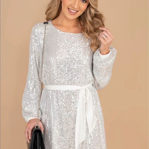 Mint Julip (shop the mint) Dresses & Skirts - Silver sequin dress from Mint Julip